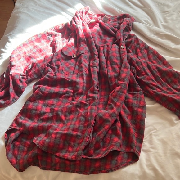 Vintage Points West Red Flannel 100% Cotton - Picture 1 of 3
